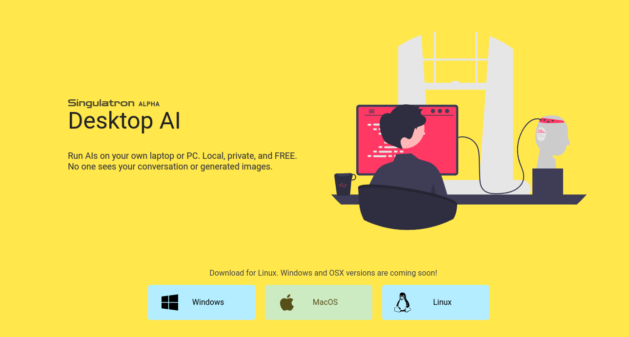 Singulatron: Free desktop AI app and on premise AI solution for companies